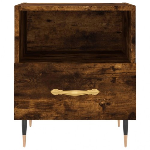 Sengeborde 2 stk. - 40×35×47,5 cm i konstrueret træ, røget egetræ