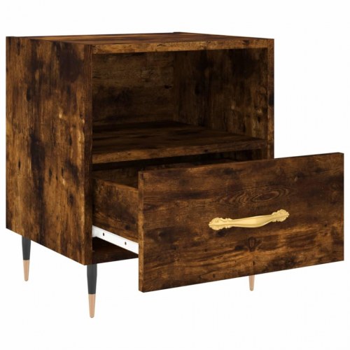 Sengeborde 2 stk. - 40×35×47,5 cm i konstrueret træ, røget egetræ
