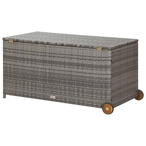Opbevaringskasse til haven 120x65x61 cm polyrattan lysegrå