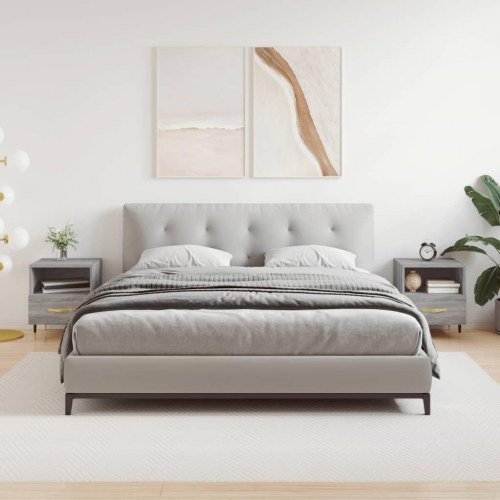 Sengeborde 2 stk. 40x35x47,5 cm konstrueret træ grå sonoma-eg