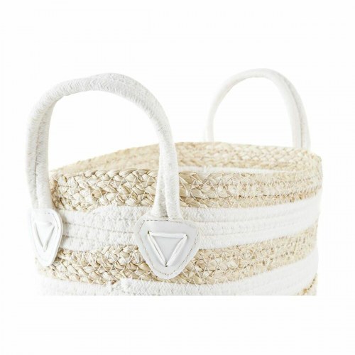 Opbevaringskurv - Hvid/Beige, naturlig fiber, 33 × 16 × 19 cm