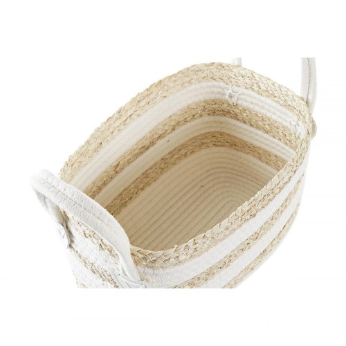 Opbevaringskurv - Hvid/Beige, naturlig fiber, 33 × 16 × 19 cm