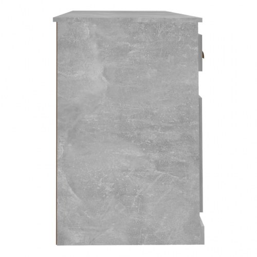 Skrivebord med skabe i konstrueret træ - betongrå, 154,5 × 50 × 75 cm
