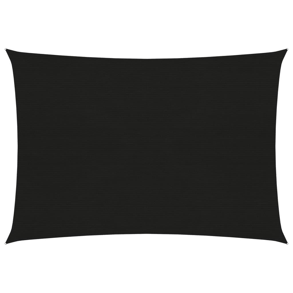 Solsejl 160 g/m² 3x4,5 m HDPE sort billede