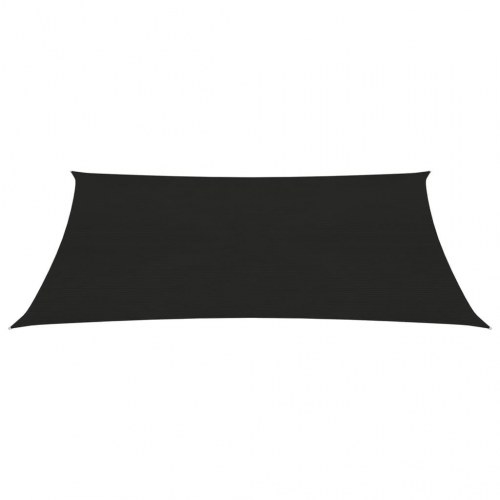 Solsejl 160 g/m² 3 × 4,5 m - HDPE, sort rektangulær