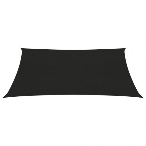 Solsejl 3,5x4,5 m HDPE 160 g/m² sort