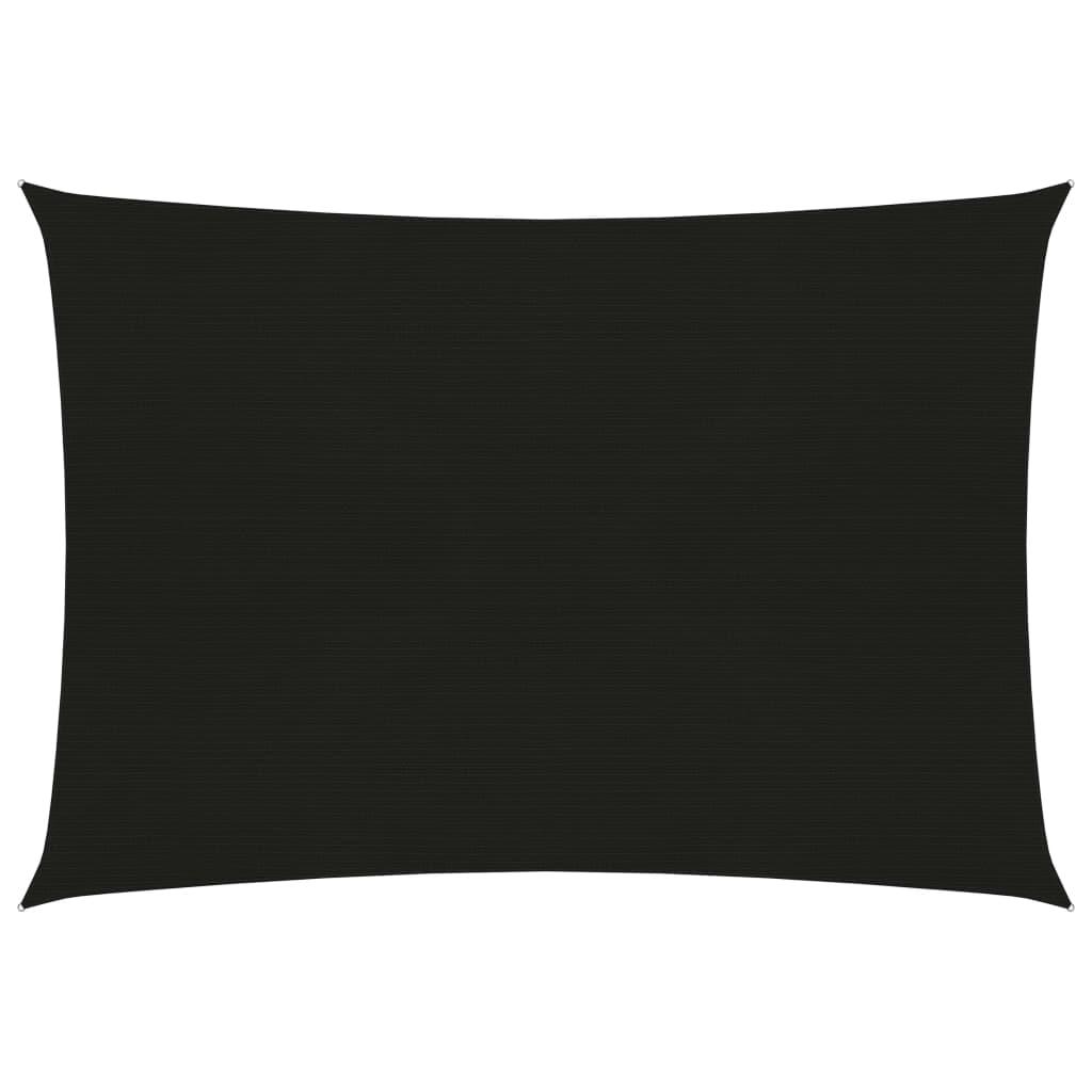 Solsejl 160 g/m² 3,5x5 m HDPE sort billede