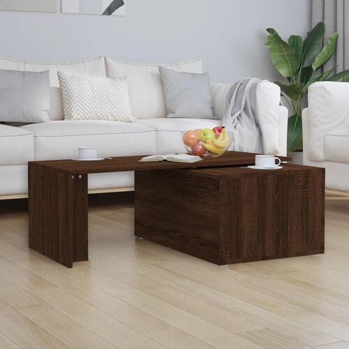 Sofabord 150x50x35 cm konstrueret træ brun egetræsfarve
