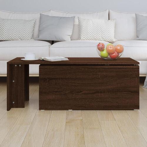 Sofabord 150x50x35 cm konstrueret træ brun egetræsfarve
