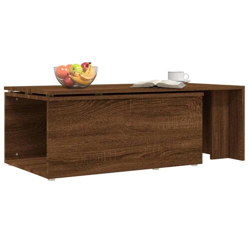 Sofabord 150x50x35 cm konstrueret træ brun egetræsfarve