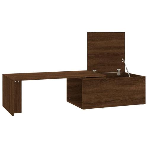 Sofabord 150x50x35 cm konstrueret træ brun egetræsfarve