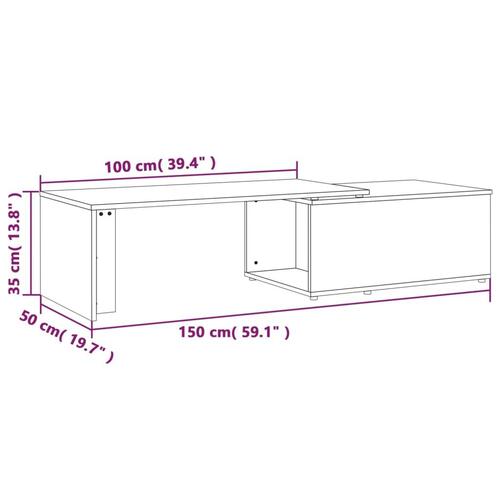 Sofabord 150x50x35 cm konstrueret træ brun egetræsfarve