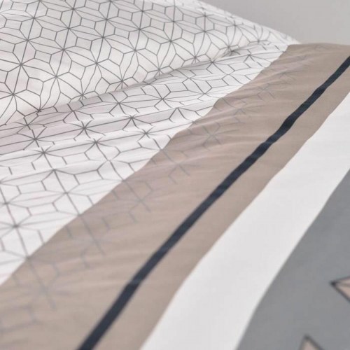 Sengetøj dobbeltdyne TODAY - beige geometri 240 x 200 cm