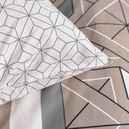 Sengetøj dobbeltdyne TODAY - beige geometri 240 x 200 cm