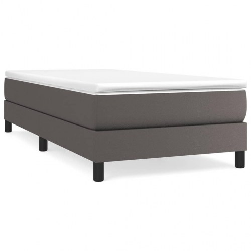 Boxspring sengeramme 100×200 cm i kunstlæder - grå