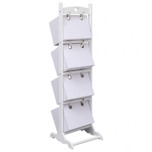 Kurvestativ i 4 niveauer 35 x 35 x 125 cm træ hvid