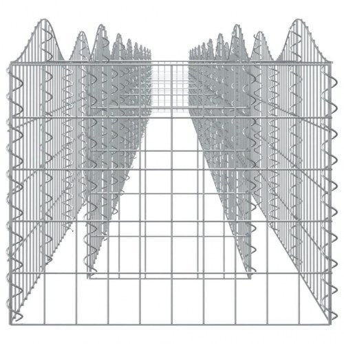Buet gabion-højbed 800×50×50 cm - galvaniseret jern