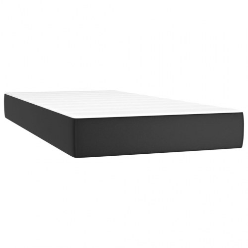 Kontinentalseng med LED-lys 100×200 cm - kunstlæder, sort