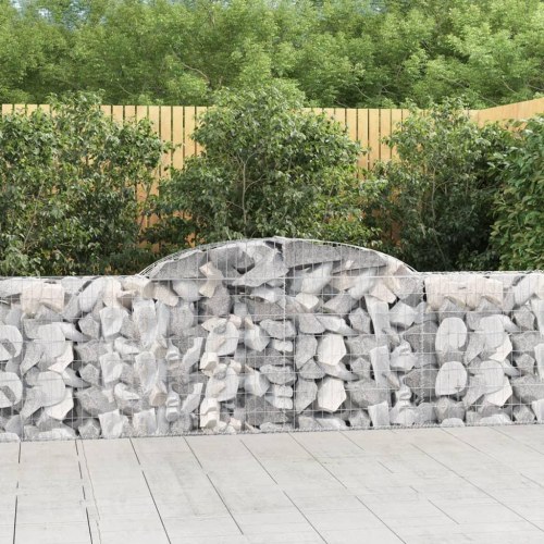 Buede gabionkurve - 8 stk. 300×30×80/100 cm i galvaniseret jern