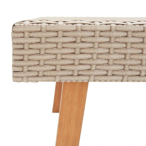 Udendørs sofabord polyrattan beige