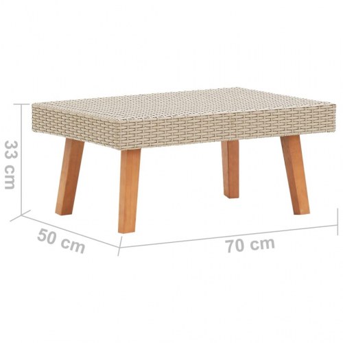 Udendørs sofabord polyrattan beige