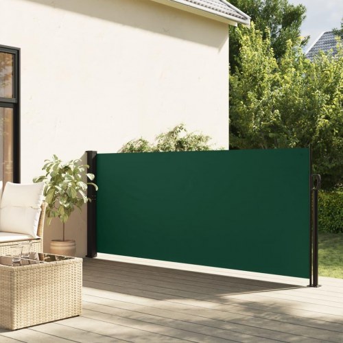 Sammenrullelig sidemarkise 140 × 300 cm - mørkegrøn privatlivsskærm