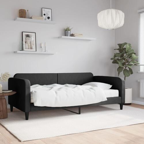 Daybed med madras 100x200 cm stof sort