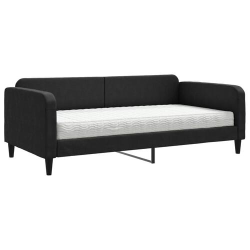 Daybed med madras 100x200 cm stof sort