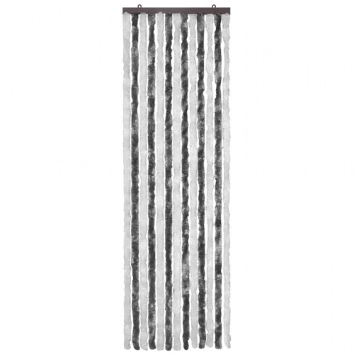 Insektgardin i chenille - grå/hvid 56 × 185 cm