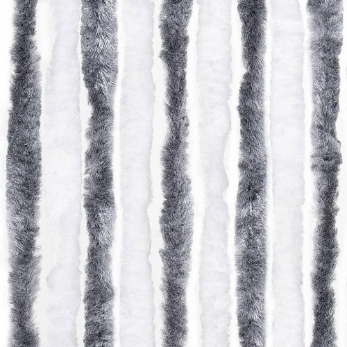 Insektgardin i chenille - grå/hvid 56 × 185 cm