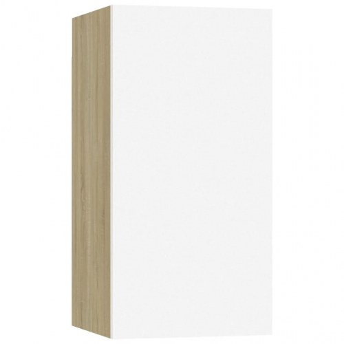 Tv-skabe 7 dele 30,5x30x60 cm konstrueret træ hvid og sonoma-eg