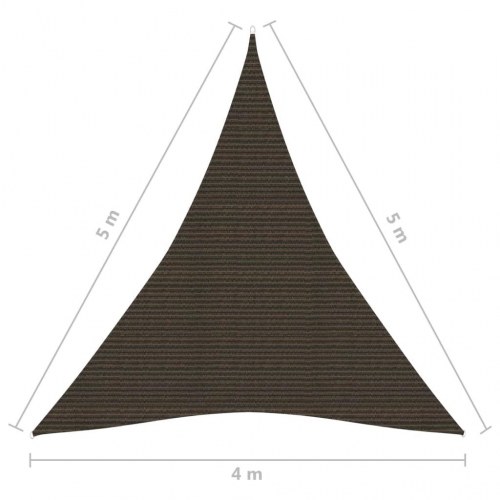 Solsejl trekant 4×5×5 m - HDPE 160 g/m², brun