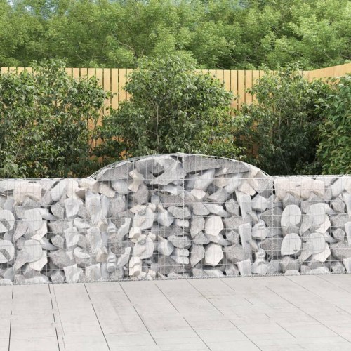 Buede gabionkurve - 12 stk. 300 × 30 × 80/100 cm i galvaniseret jern