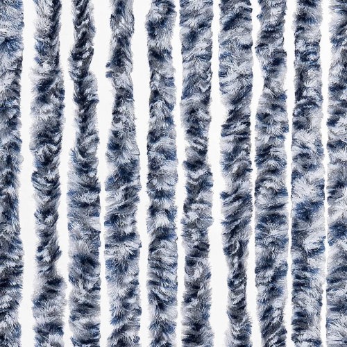 Insektgardin 56 × 185 cm - blå, hvid og sølvfarvet chenille