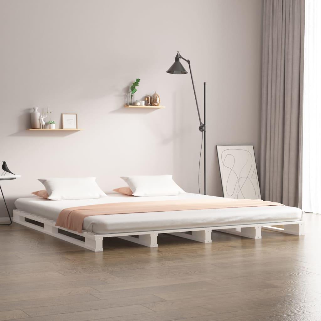 Palleseng 120×190 cm Small Double massivt fyrretræ hvid
