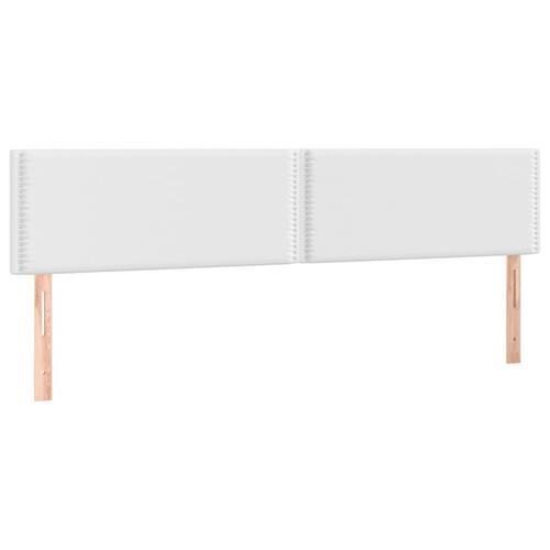 Kontinentalseng med LED-lys 180x200 cm kunstlæder hvid