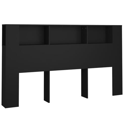 Sengegavl med opbevaring 180x18,5x104,5 cm sort
