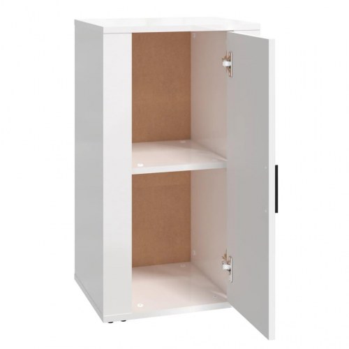 Skænk 40x33x70 cm konstrueret træ hvid højglans
