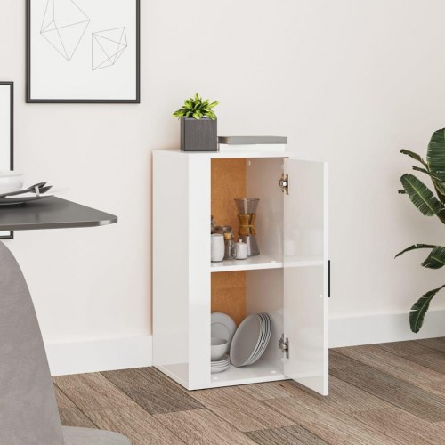 Skænk 40x33x70 cm konstrueret træ hvid højglans