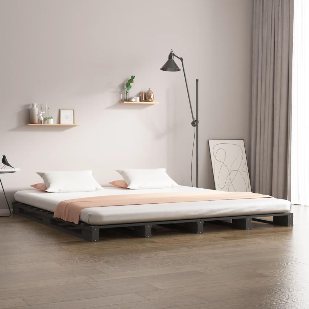 Palleseng 120×190 cm Small Double massivt fyrretræ grå