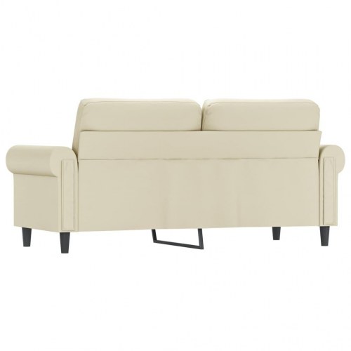 2-personers sofa i kunstlæder - cremefarvet, sædebredde 140 cm