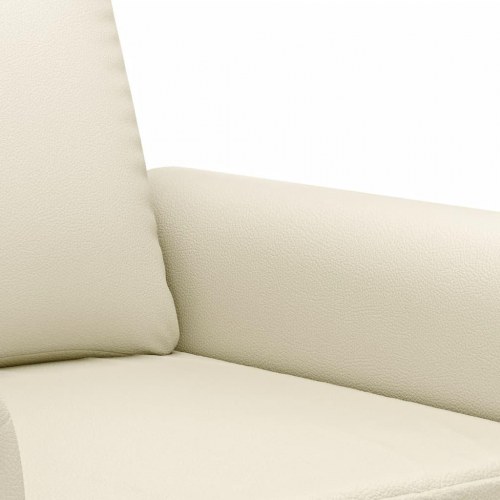 2-personers sofa i kunstlæder - cremefarvet, sædebredde 140 cm
