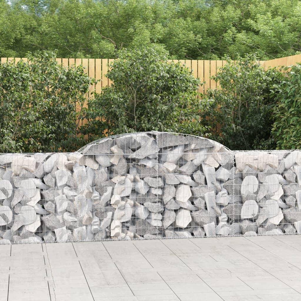 Buede gabionkurve - 17 stk. 300×30×80/100 cm i galvaniseret jern