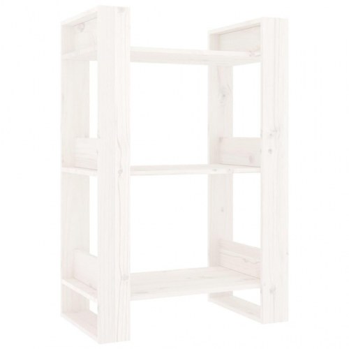 Bogreol/rumdeler 60×35×91 cm i massivt fyrretræ - hvid