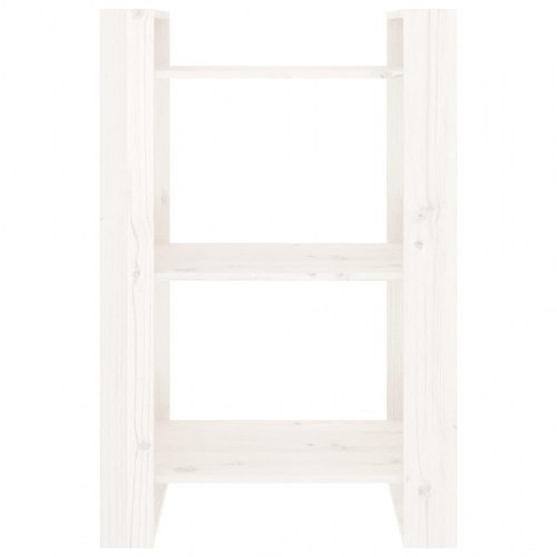 Bogreol/rumdeler 60×35×91 cm i massivt fyrretræ - hvid