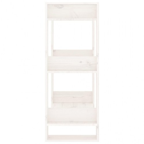 Bogreol/rumdeler 60×35×91 cm i massivt fyrretræ - hvid