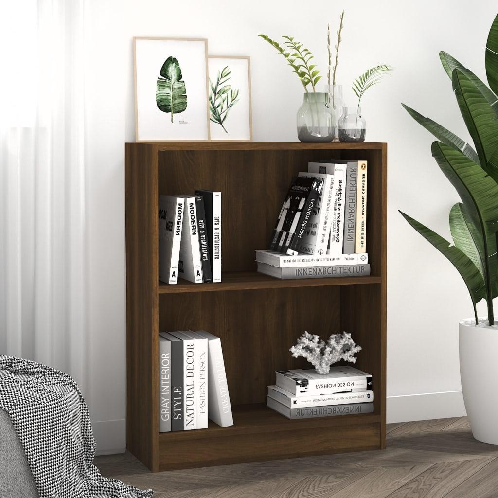 Bogreol 60x24x76 cm konstrueret træ brun egetræsfarve