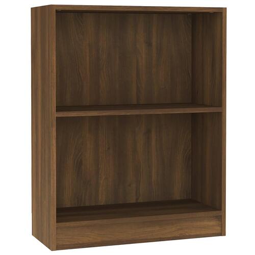 Bogreol 60x24x76 cm konstrueret træ brun egetræsfarve