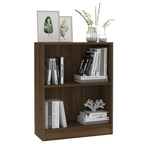 Bogreol 60x24x76 cm konstrueret træ brun egetræsfarve
