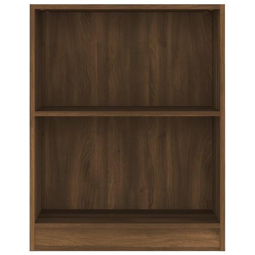 Bogreol 60x24x76 cm konstrueret træ brun egetræsfarve